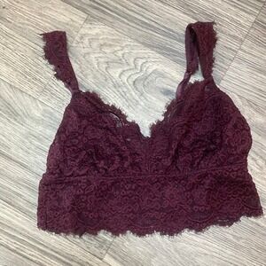 Aerie Lace Bralette Burgundy/ Maroon Women’s Medium